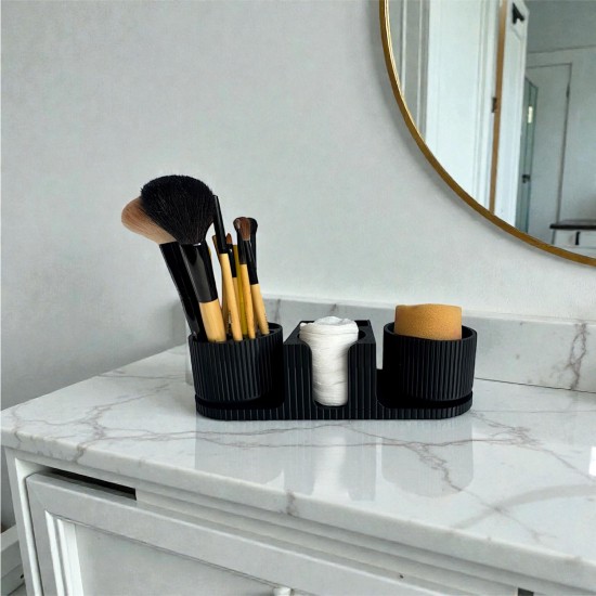 360 Derece Döner Hazneli Makyaj Organizeri - Fırçalık ve Disk Pamukluk Seti 360 Derece Döner Hazneli Makyaj Organizeri - Fırçalık ve Disk Pamukluk Seti