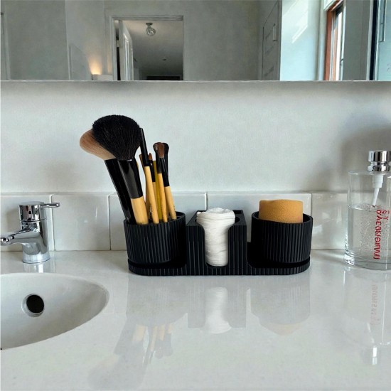 360 Derece Döner Hazneli Makyaj Organizeri - Fırçalık ve Disk Pamukluk Seti 360 Derece Döner Hazneli Makyaj Organizeri - Fırçalık ve Disk Pamukluk Seti