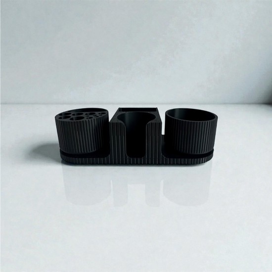 360 Derece Döner Hazneli Makyaj Organizeri - Fırçalık ve Disk Pamukluk Seti 360 Derece Döner Hazneli Makyaj Organizeri - Fırçalık ve Disk Pamukluk Seti