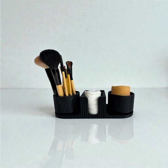 360 Derece Döner Hazneli Makyaj Organizeri - Fırçalık ve Disk Pamukluk Seti 360 Derece Döner Hazneli Makyaj Organizeri - Fırçalık ve Disk Pamukluk Seti