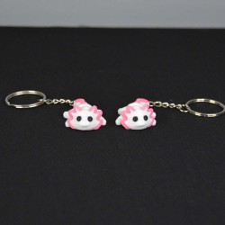 3D Hareketli Eklemli Beyaz Ejderha Çanta Süsü ve Anahtarlık