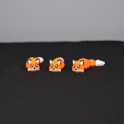 3D Hareketli Eklemli Beyaz Kuyruklu Turuncu Tilki Küçük Dekoratif Figür ve Süs