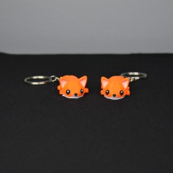 3D Hareketli Eklemli Sevimli Tilki Çanta Süsü ve Anahtarlık