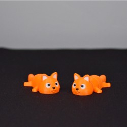 3D Hareketli Eklemli Turuncu Kedi Küçük Dekoratif Figür ve Süs