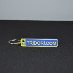 3D Kişiye Özel Sarı Lacivert İsimli Çanta Süsü ve Anahtarlık