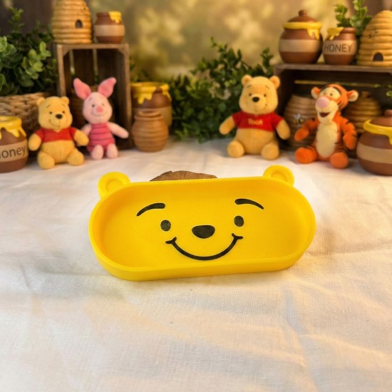 Dekoratif Sevimli Sarı Ayıcık (Winnie) Gözlük Tutucu - Eğlenceli Masaüstü Organizer