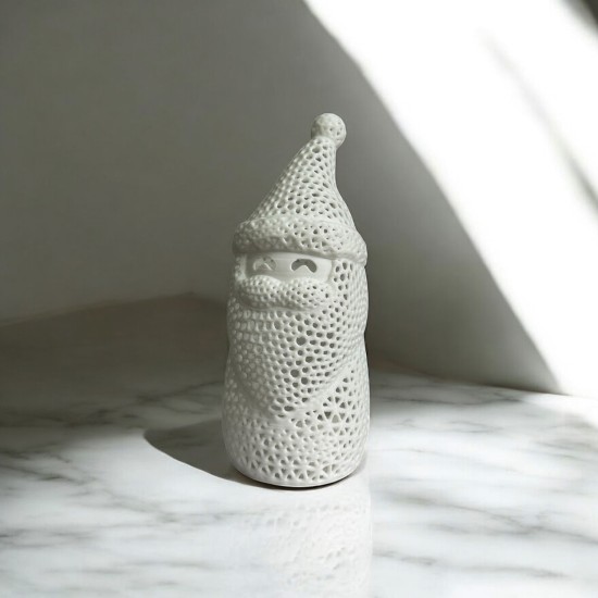 Fileli Tasarım Noel Baba LED Mumluk - Işıklı Yılbaşı Dekoru