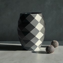 Geometrik Elmas Desenli Modern Saksı