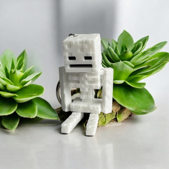 Hareketli Minecraft İskelet Anahtarlık - Eklemli Skeleton Figür - 2 Adet