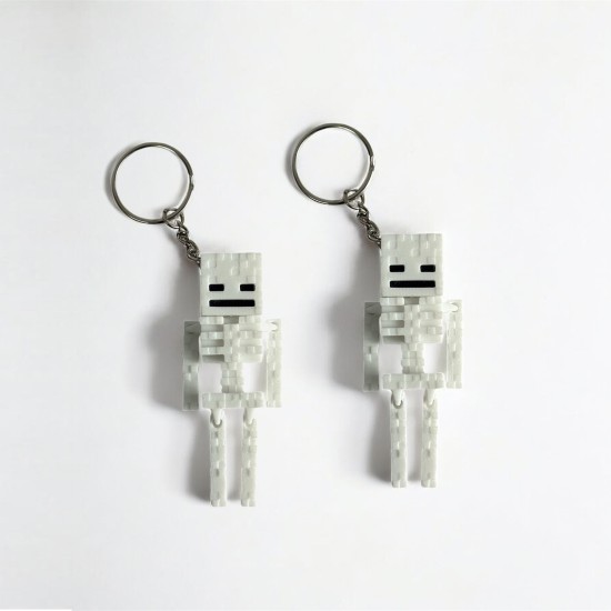 Hareketli Minecraft İskelet Anahtarlık - Eklemli Skeleton Figür - 2 Adet