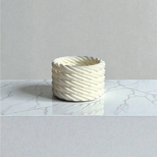 Modern Örgü ve Halat Desenli Mini Tealight Mumluk