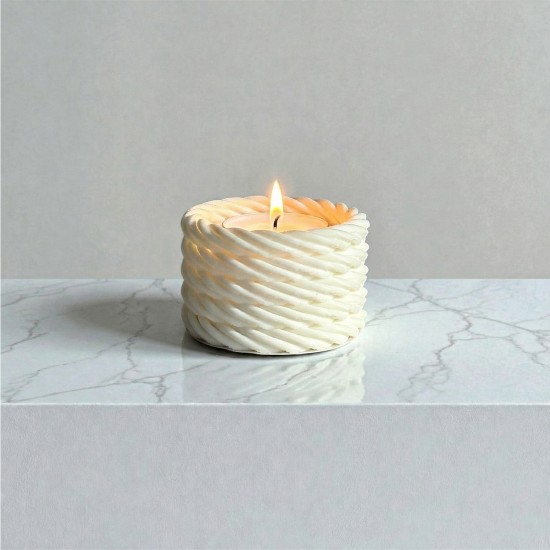 Modern Örgü ve Halat Desenli Mini Tealight Mumluk